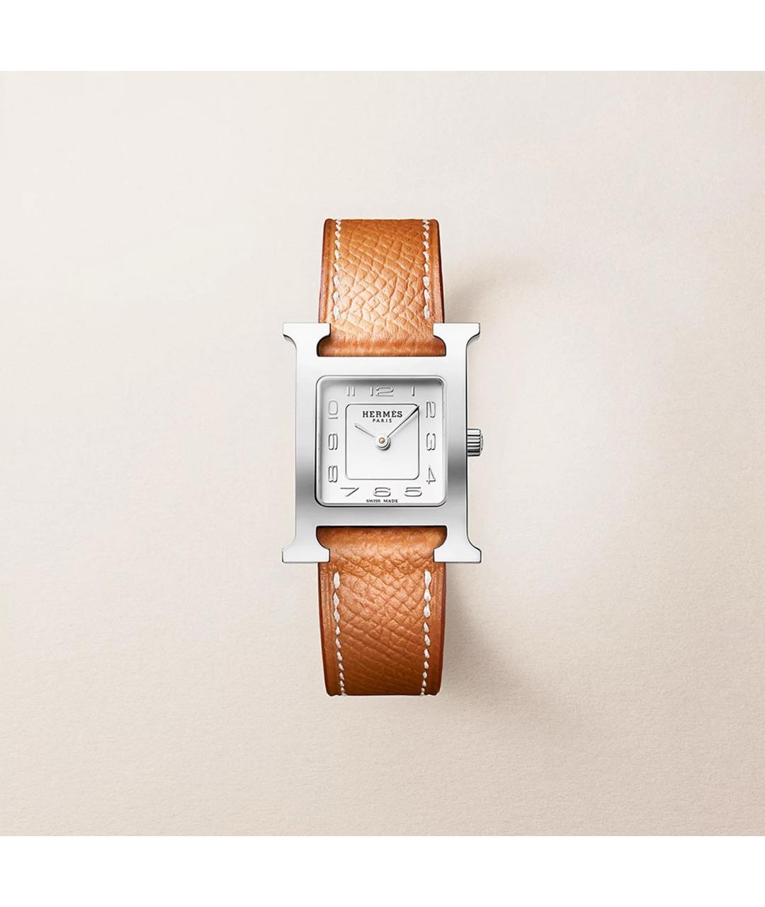 HERMES Коричневые стальные часы, фото 8