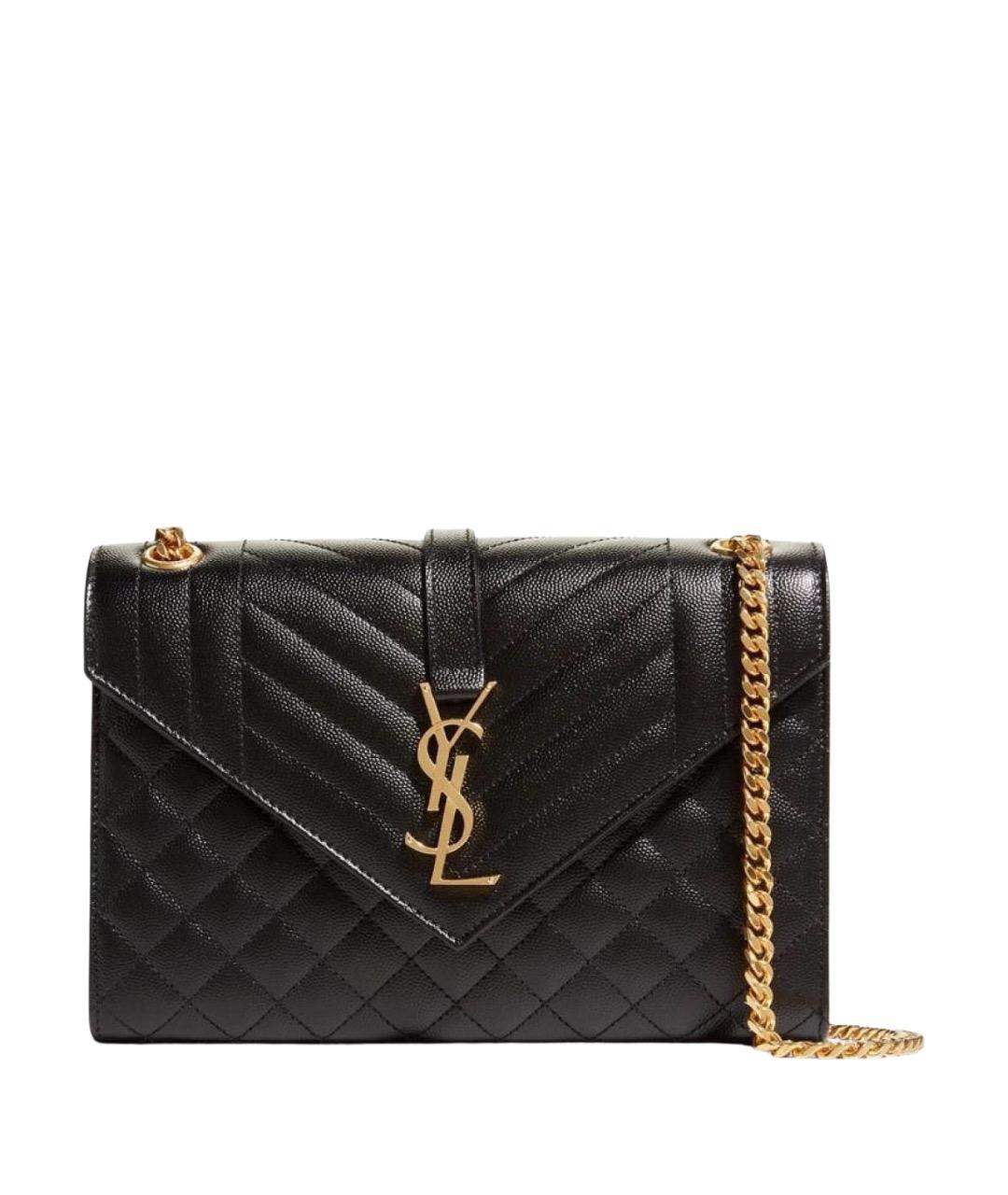 SAINT LAURENT Черная кожаная сумка через плечо, фото 1