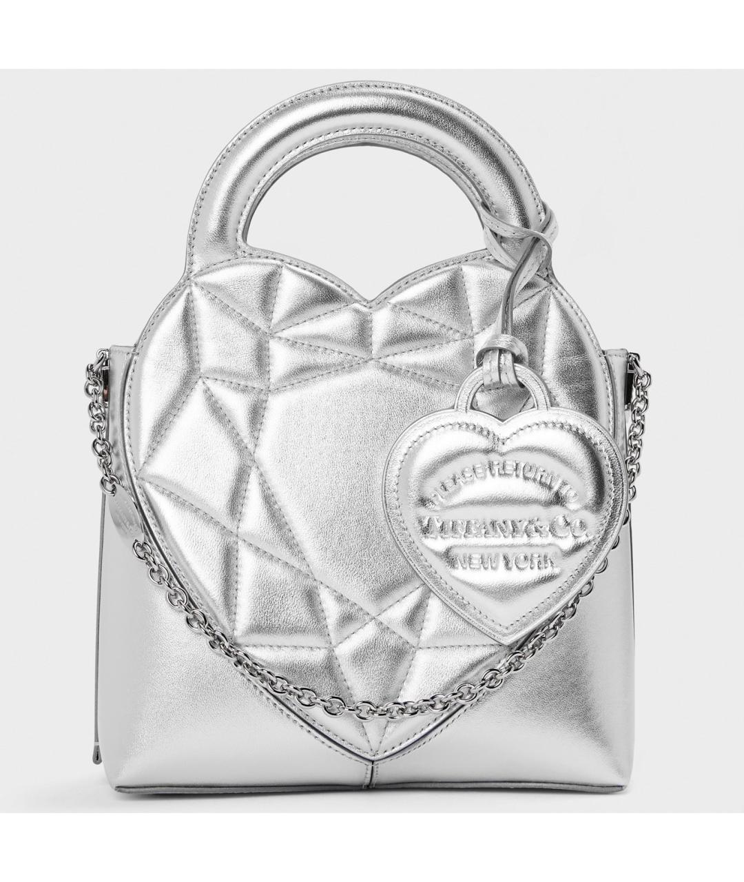 TIFFANY&CO Серебряная кожаная сумка через плечо, фото 7