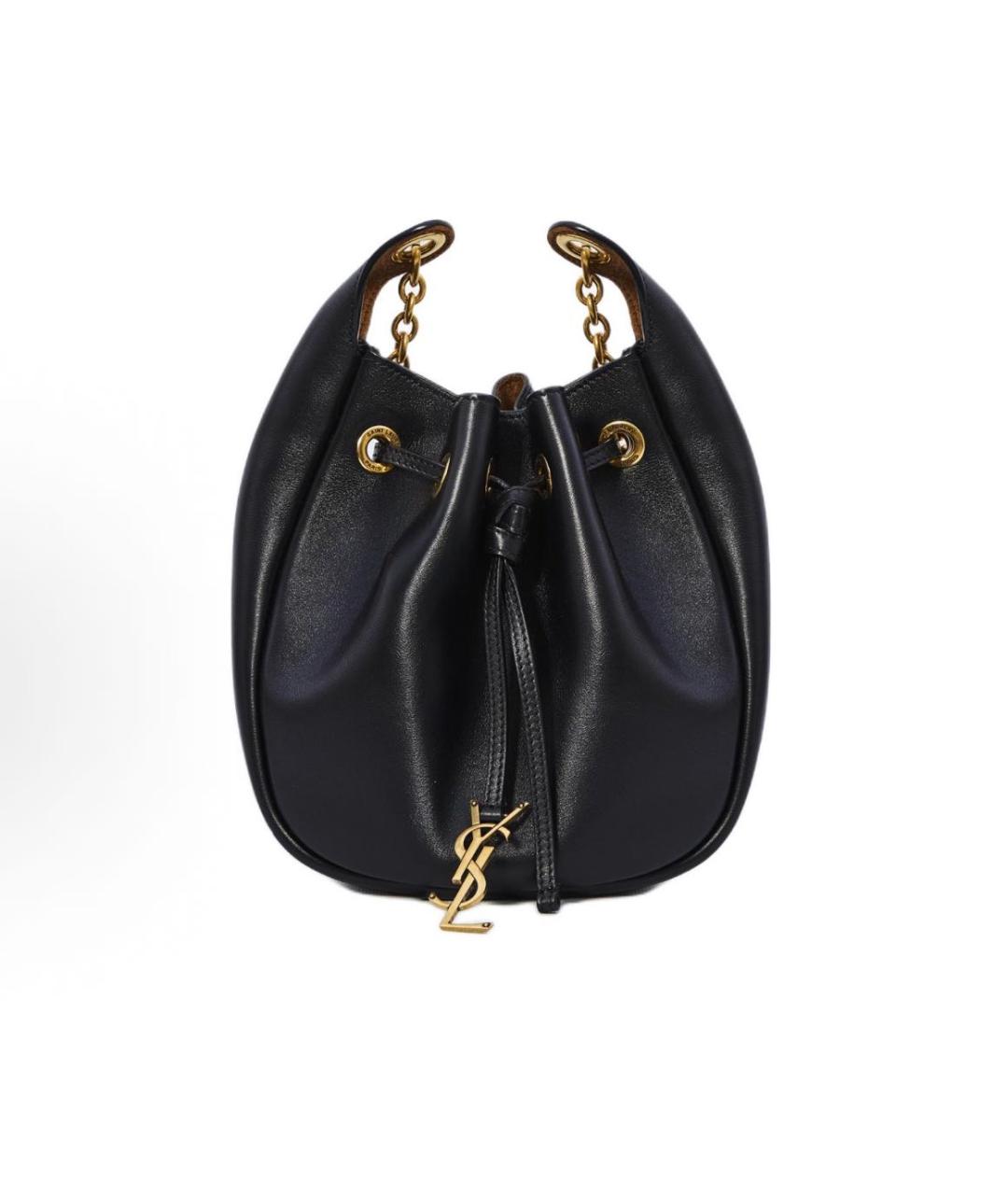 SAINT LAURENT Черная кожаная сумка тоут, фото 5