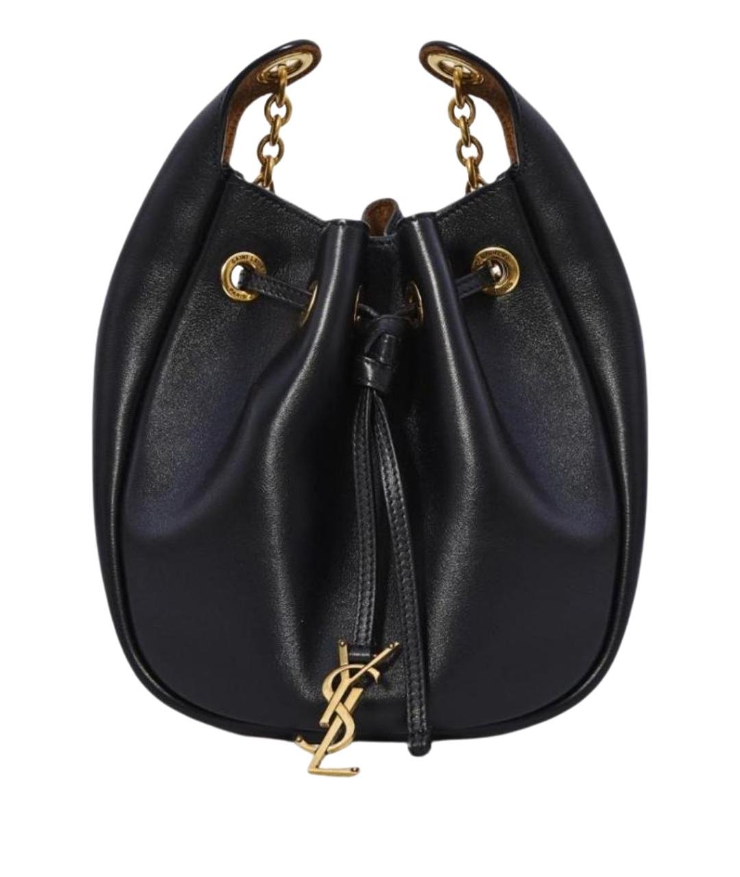 SAINT LAURENT Черная кожаная сумка тоут, фото 1