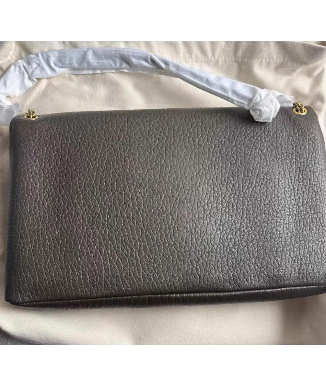 SAINT LAURENT Черная кожаная сумка с короткими ручками, фото 4