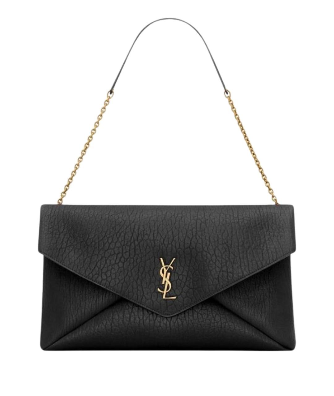 SAINT LAURENT Черная кожаная сумка с короткими ручками, фото 1
