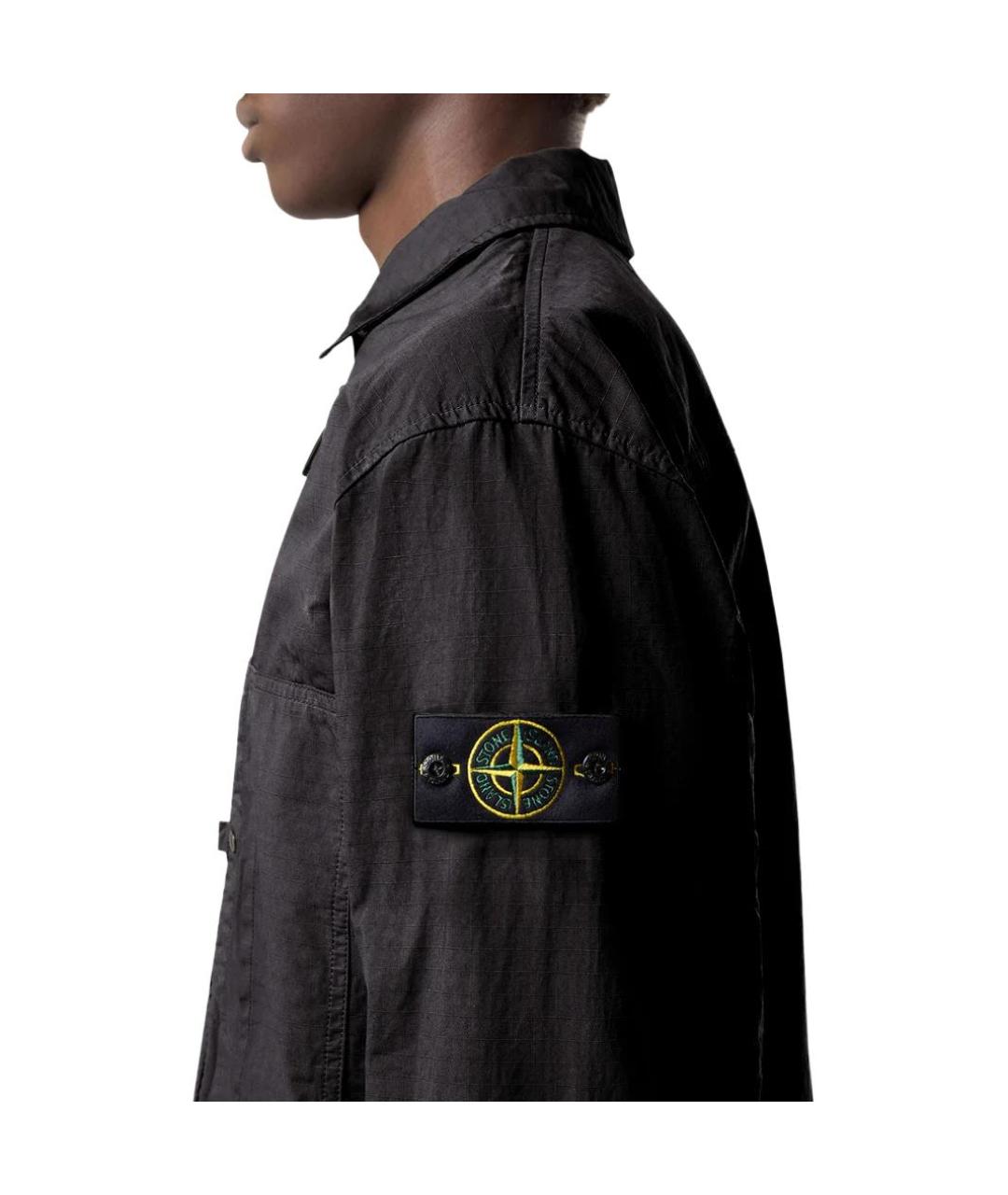 STONE ISLAND Черная классическая рубашка, фото 4