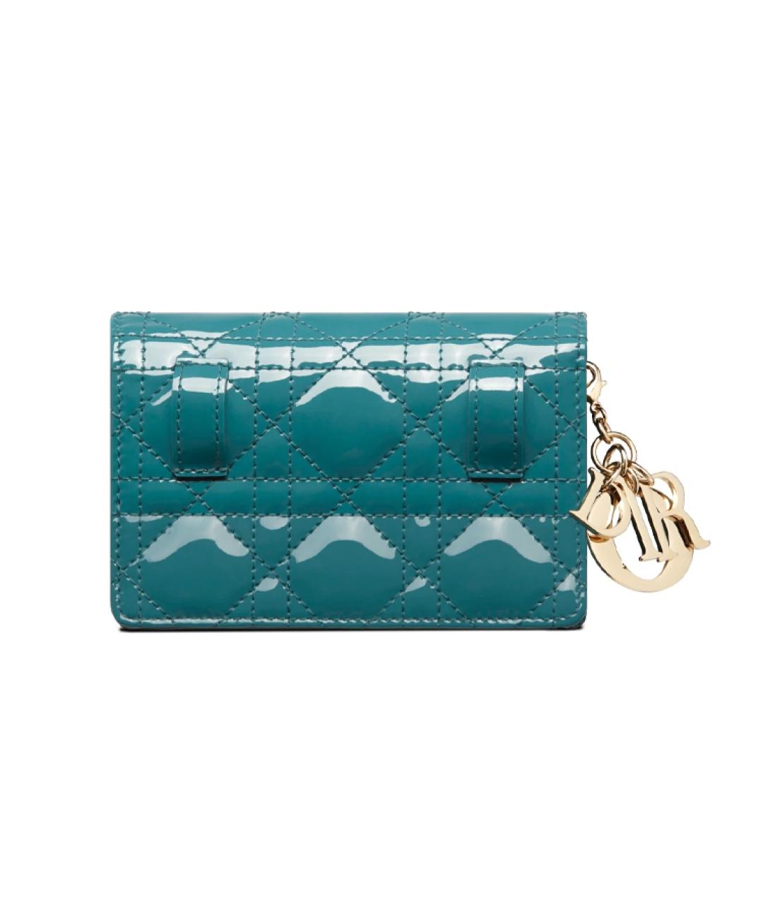 CHRISTIAN DIOR Бирюзовая кожаная сумка через плечо, фото 4