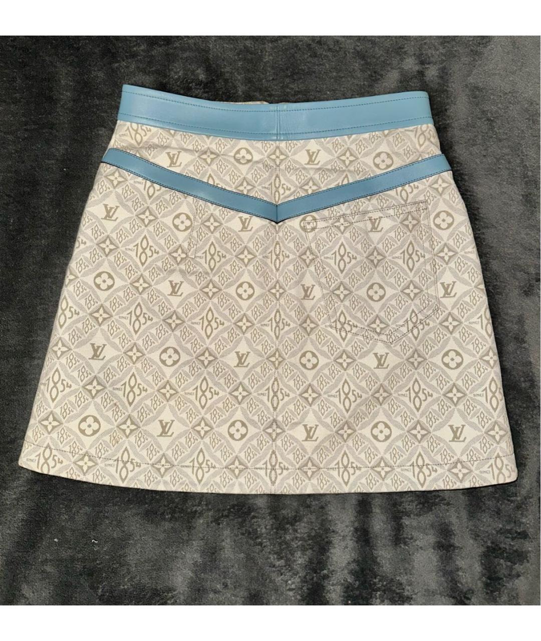 LOUIS VUITTON Бежевая хлопковая юбка мини, фото 2