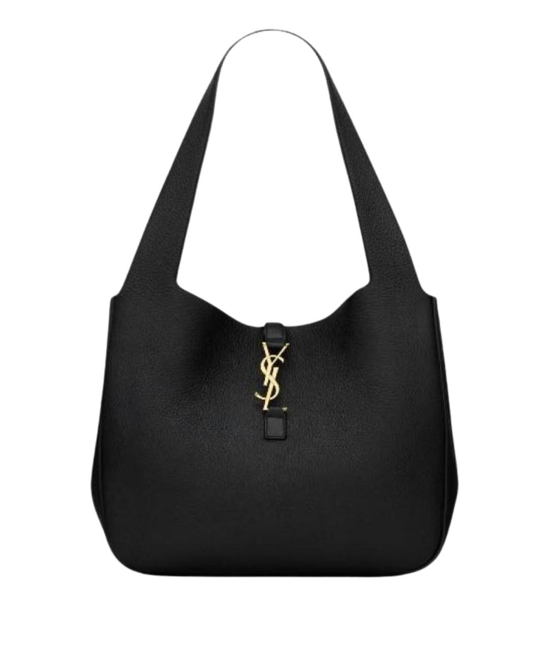 SAINT LAURENT Черная кожаная сумка тоут, фото 1