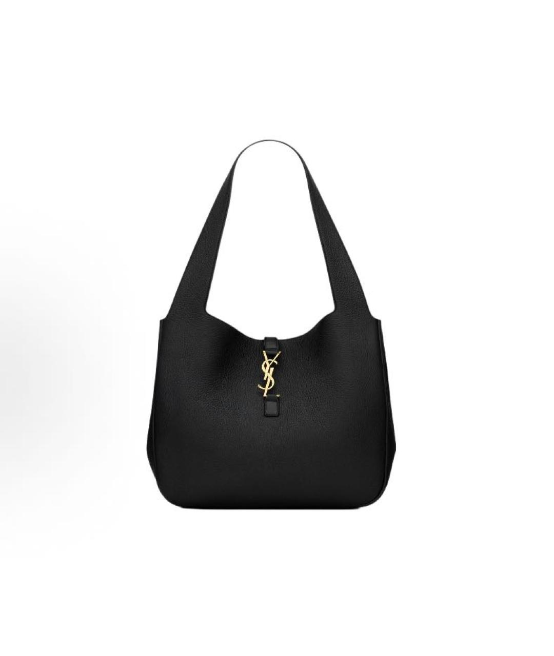 SAINT LAURENT Черная кожаная сумка тоут, фото 5