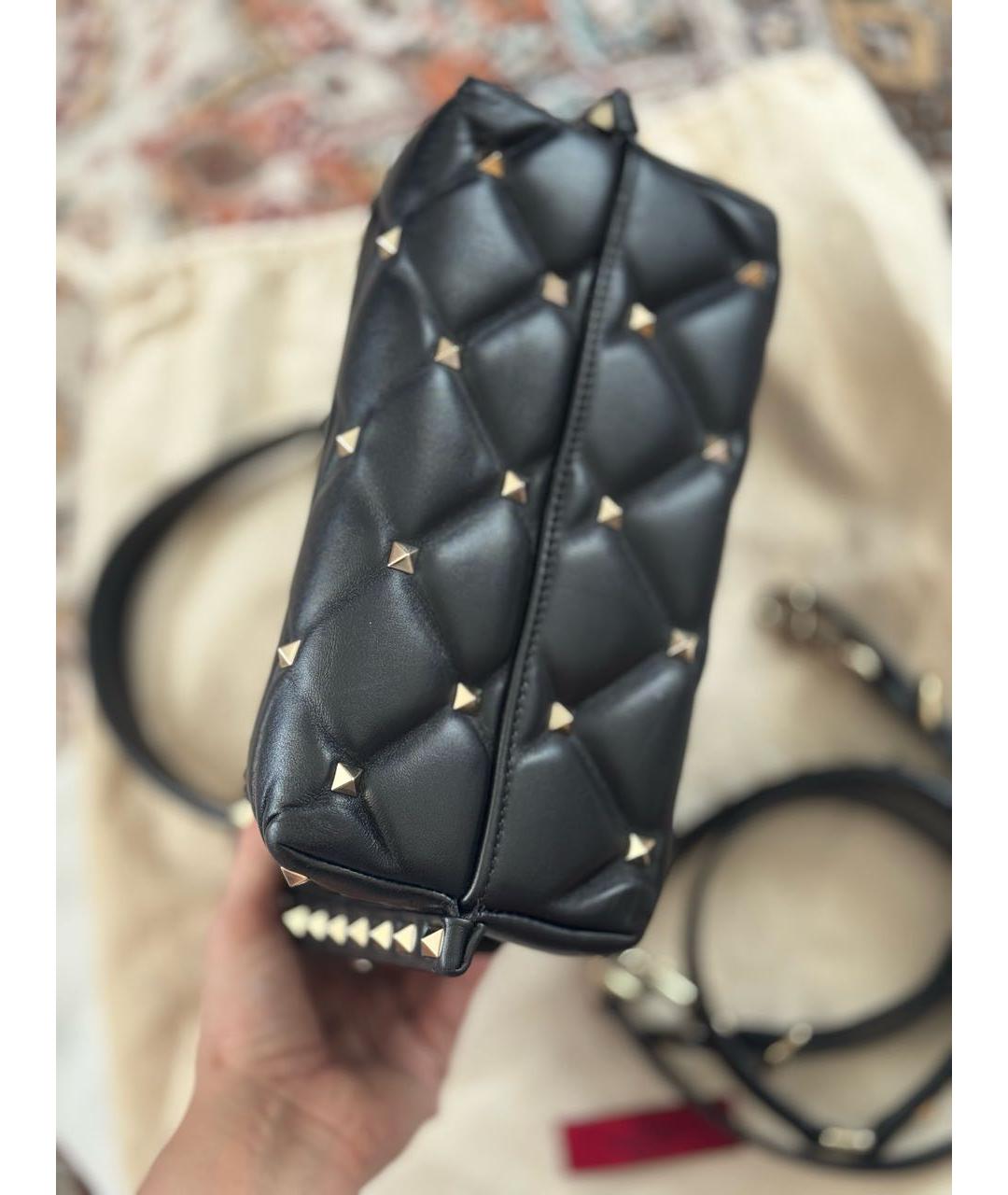 VALENTINO Черная кожаная сумка с короткими ручками, фото 6