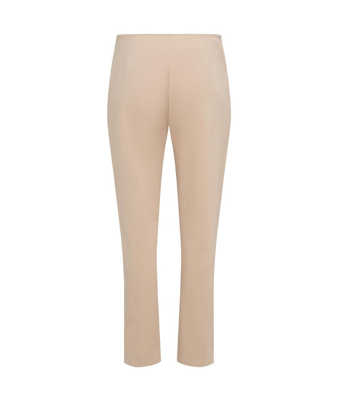 MAX MARA Бежевые хлопко-эластановые прямые брюки, фото 2