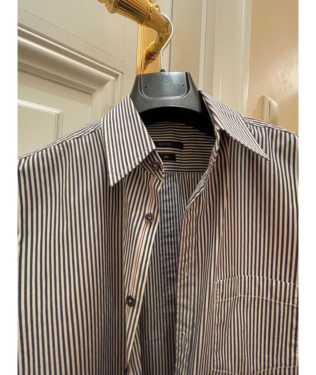 GUCCI Синяя хлопковая кэжуал рубашка, фото 2