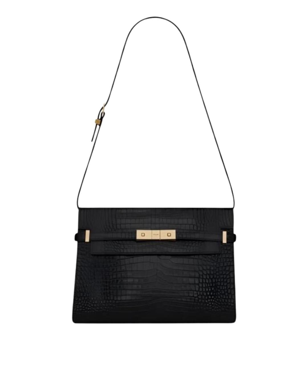 SAINT LAURENT Черная кожаная сумка с короткими ручками, фото 1