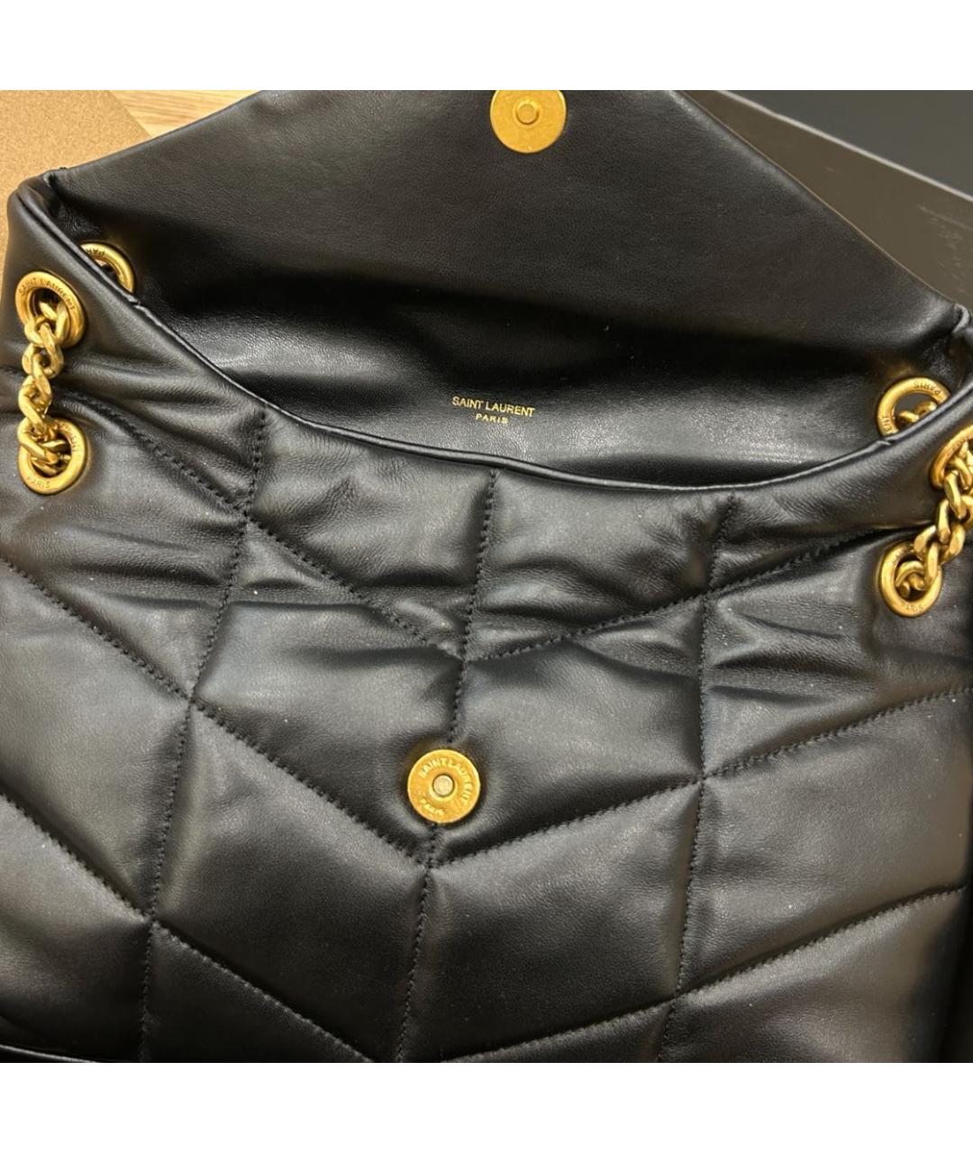 SAINT LAURENT Черная кожаная сумка через плечо, фото 3