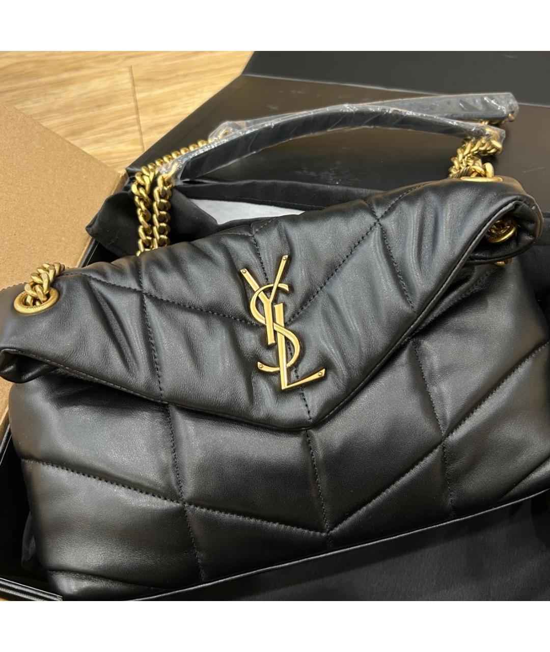 SAINT LAURENT Черная кожаная сумка через плечо, фото 4