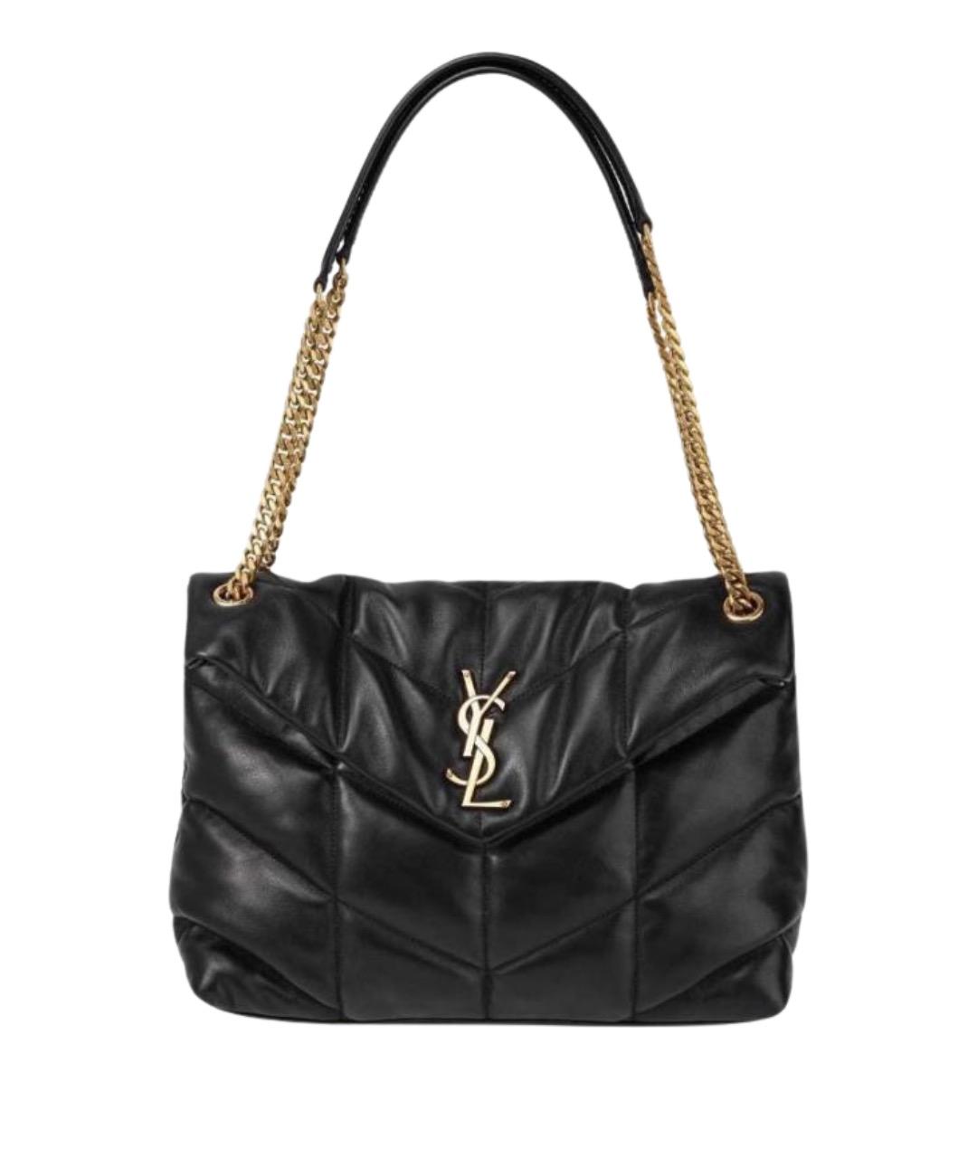 SAINT LAURENT Черная кожаная сумка через плечо, фото 1