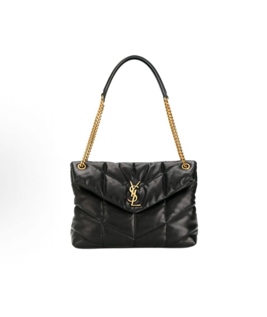 SAINT LAURENT Черная кожаная сумка через плечо, фото 2
