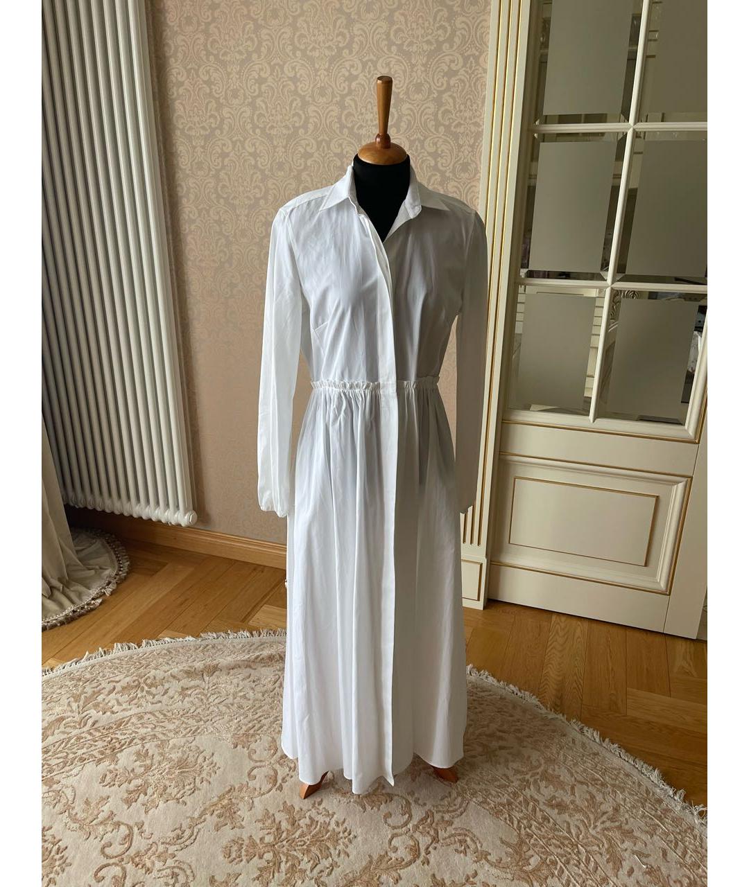 MAX MARA Белое хлопковое повседневное платье, фото 5