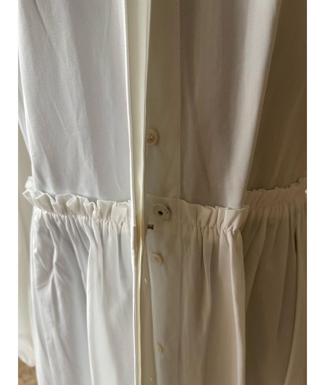 MAX MARA Белое хлопковое повседневное платье, фото 4