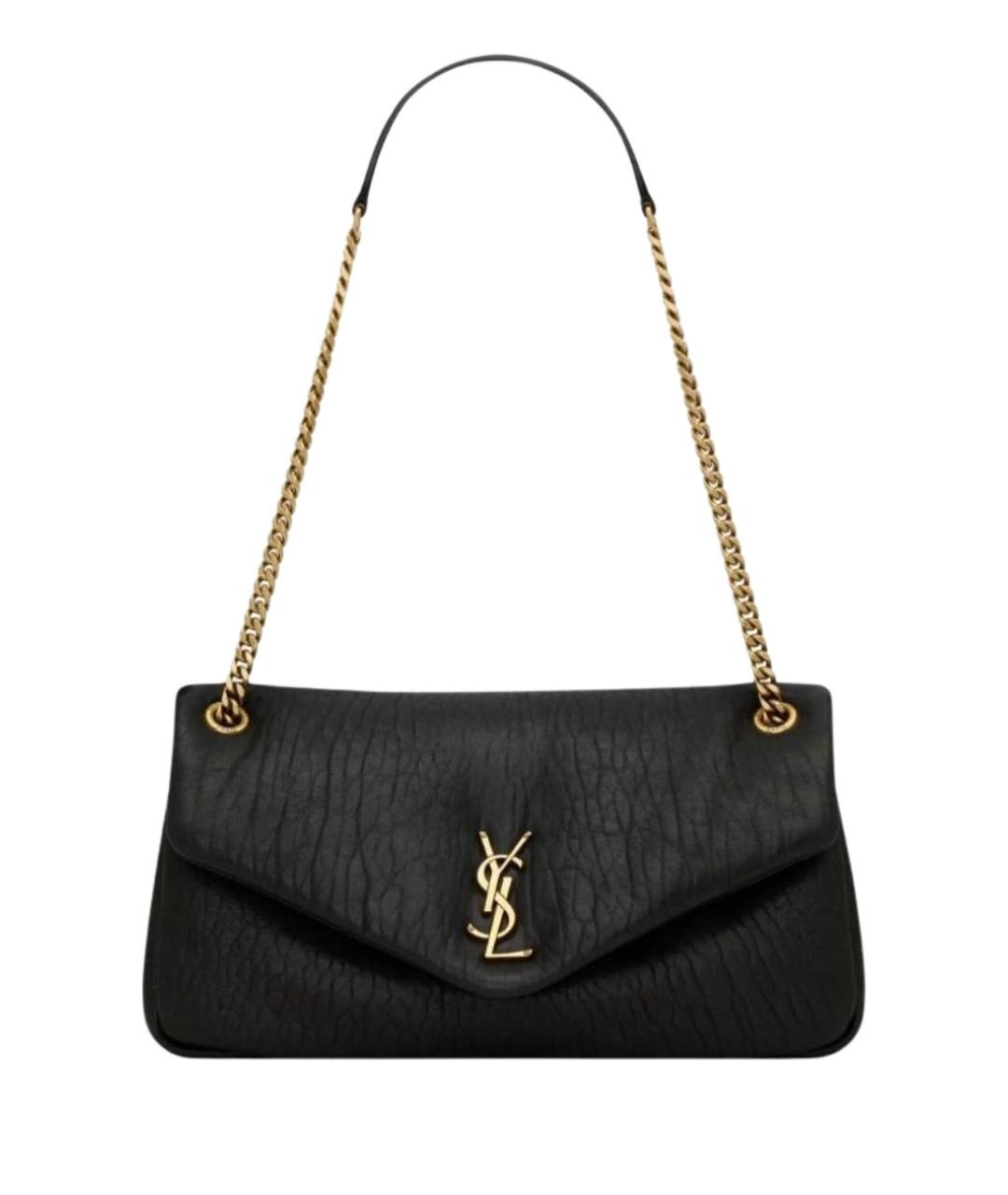 SAINT LAURENT Черная кожаная сумка с короткими ручками, фото 1