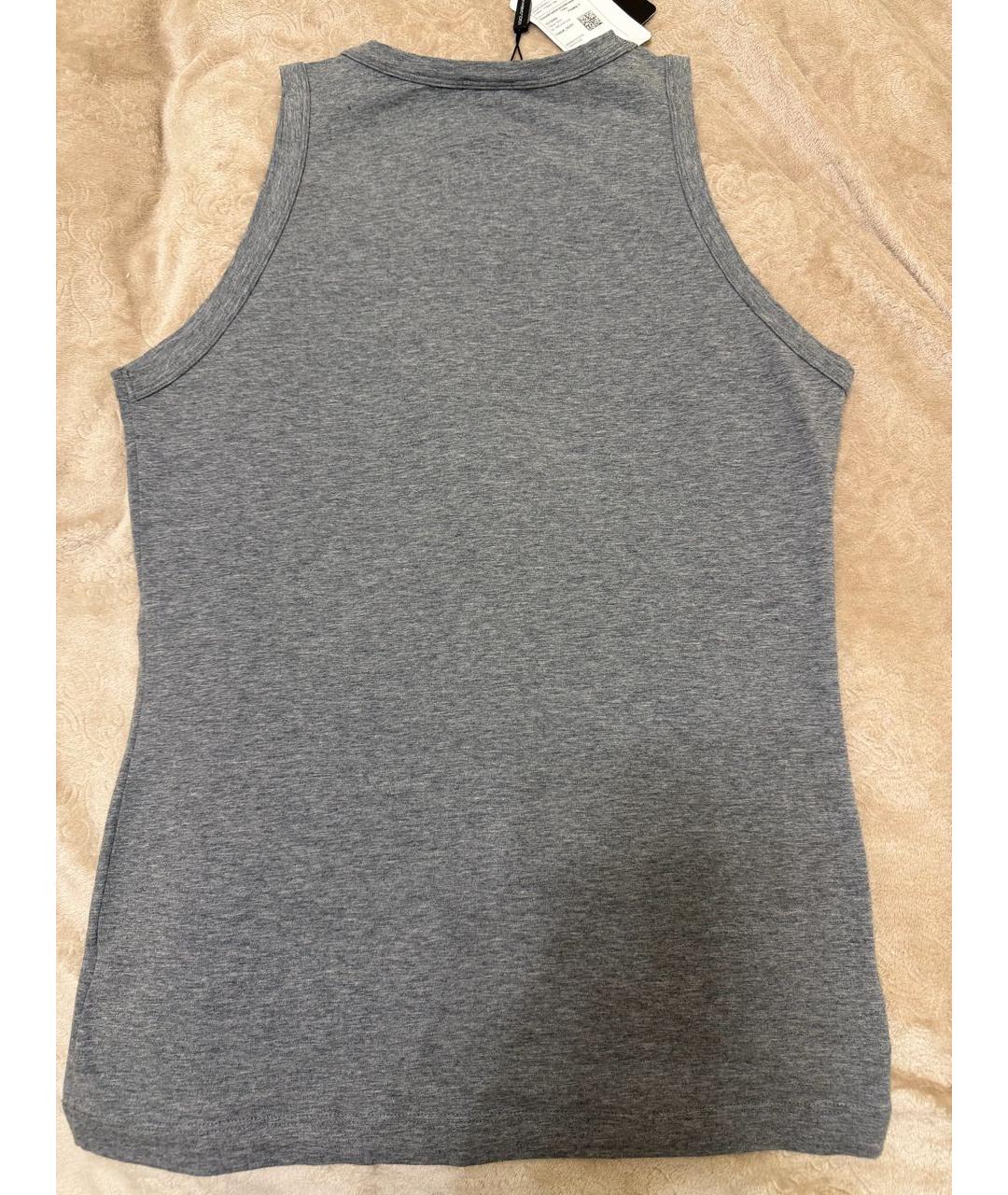 DOLCE&GABBANA Серая хлопко-эластановая майка, фото 2