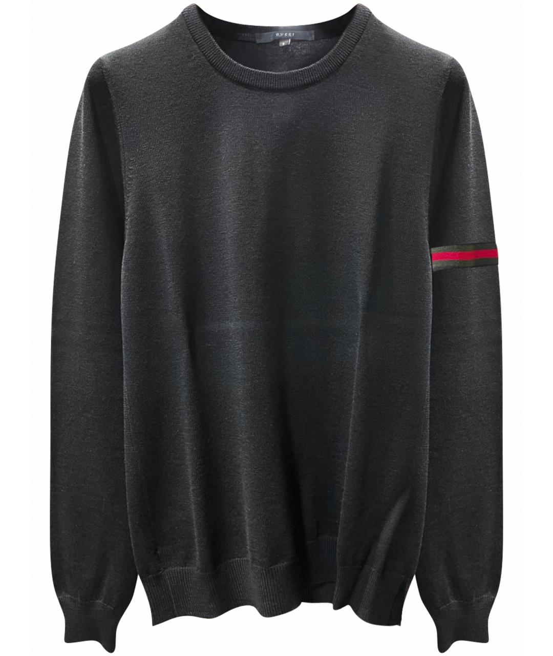 GUCCI Черный шерстяной джемпер / свитер, фото 1