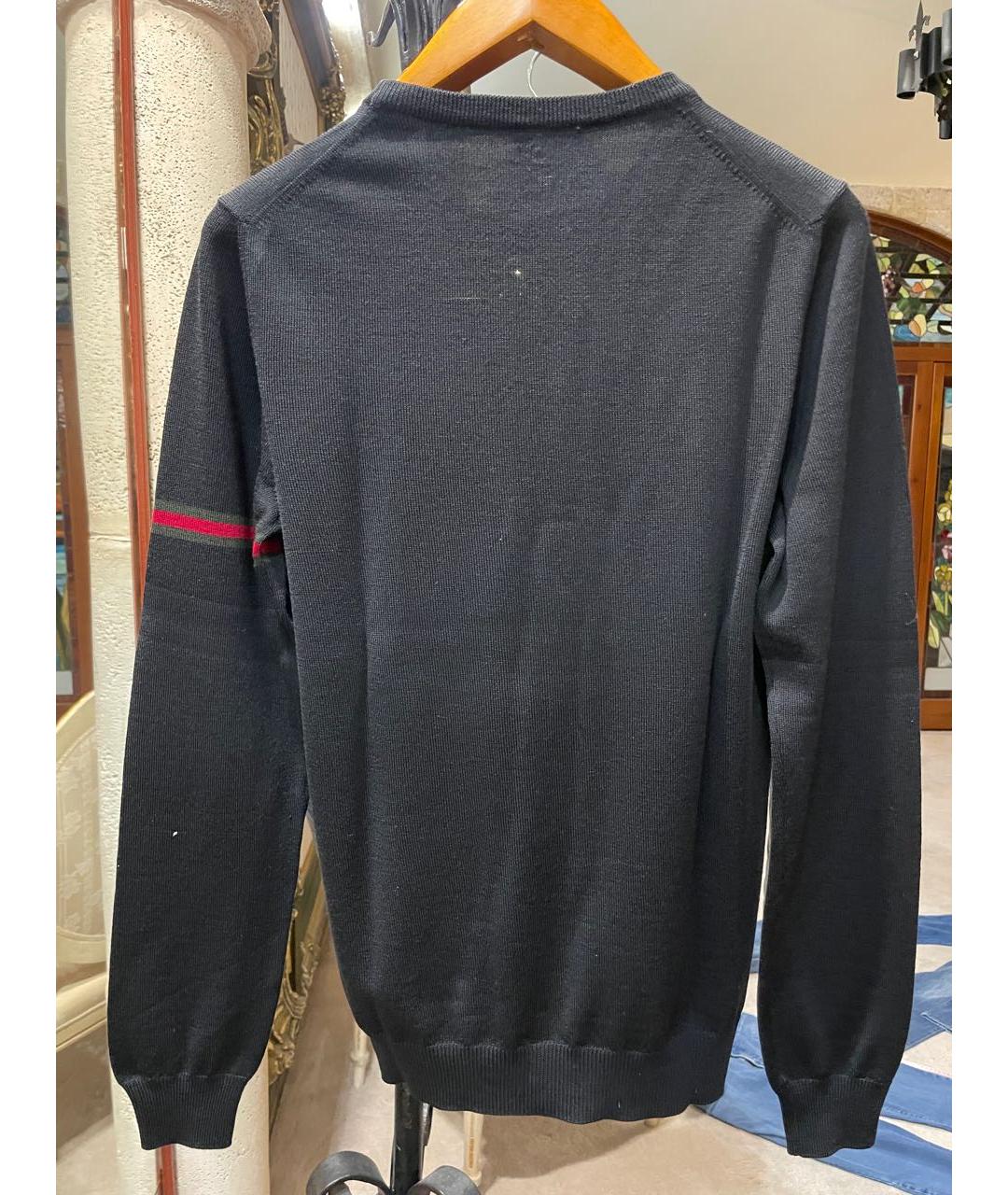 GUCCI Черный шерстяной джемпер / свитер, фото 2