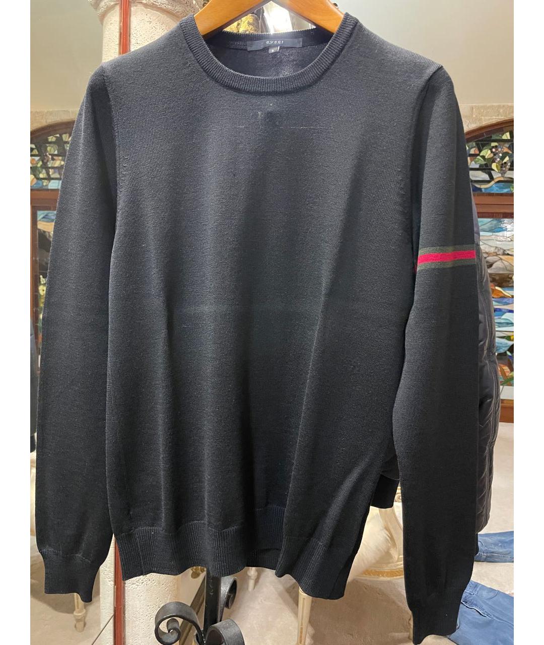 GUCCI Черный шерстяной джемпер / свитер, фото 4