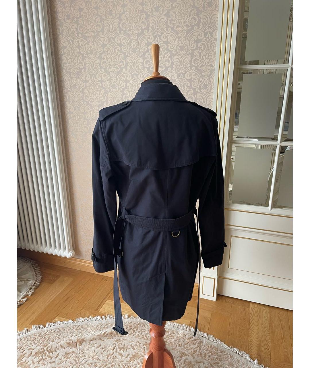 BURBERRY Черный хлопковый тренч/плащ, фото 2