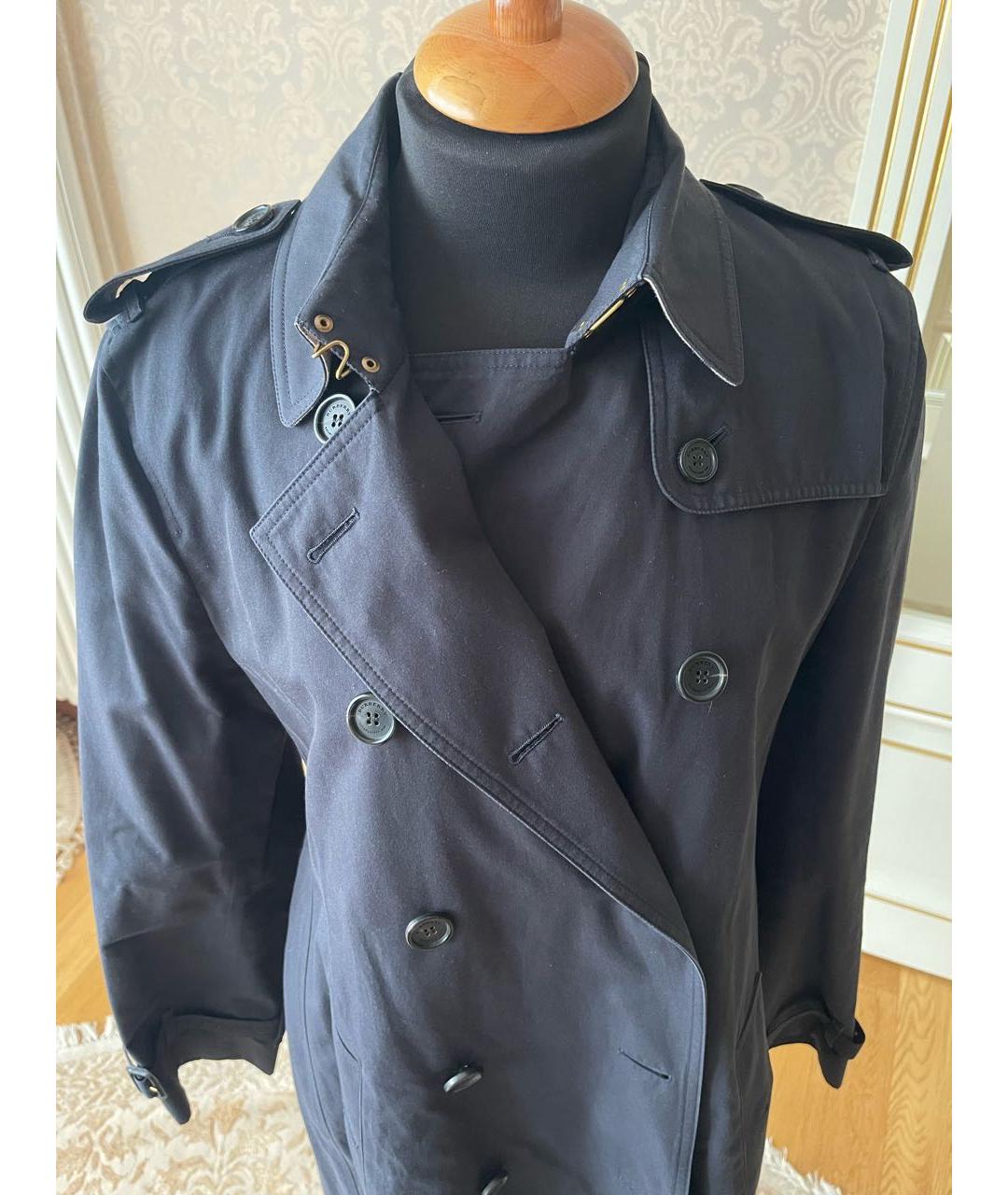 BURBERRY Черный хлопковый тренч/плащ, фото 6