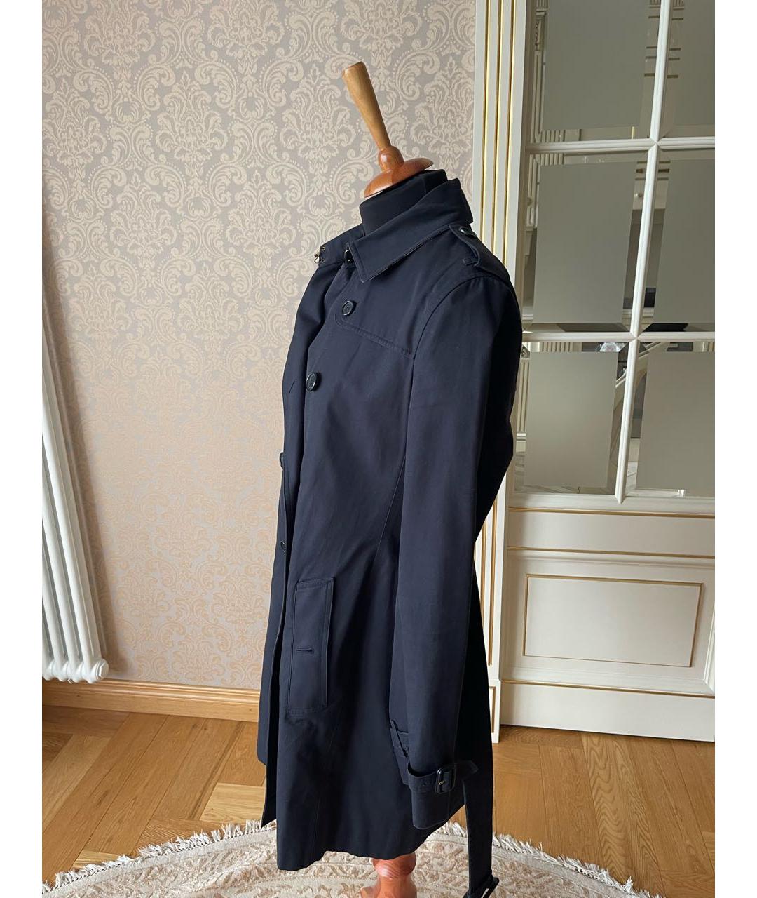 BURBERRY Черный хлопковый тренч/плащ, фото 3