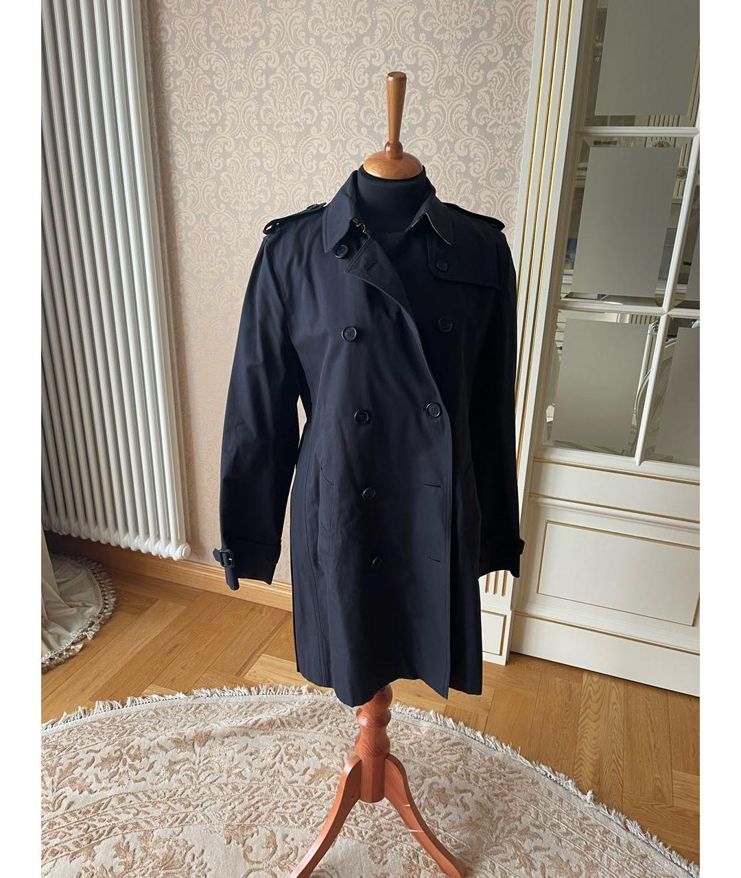 BURBERRY Черный хлопковый тренч/плащ, фото 8