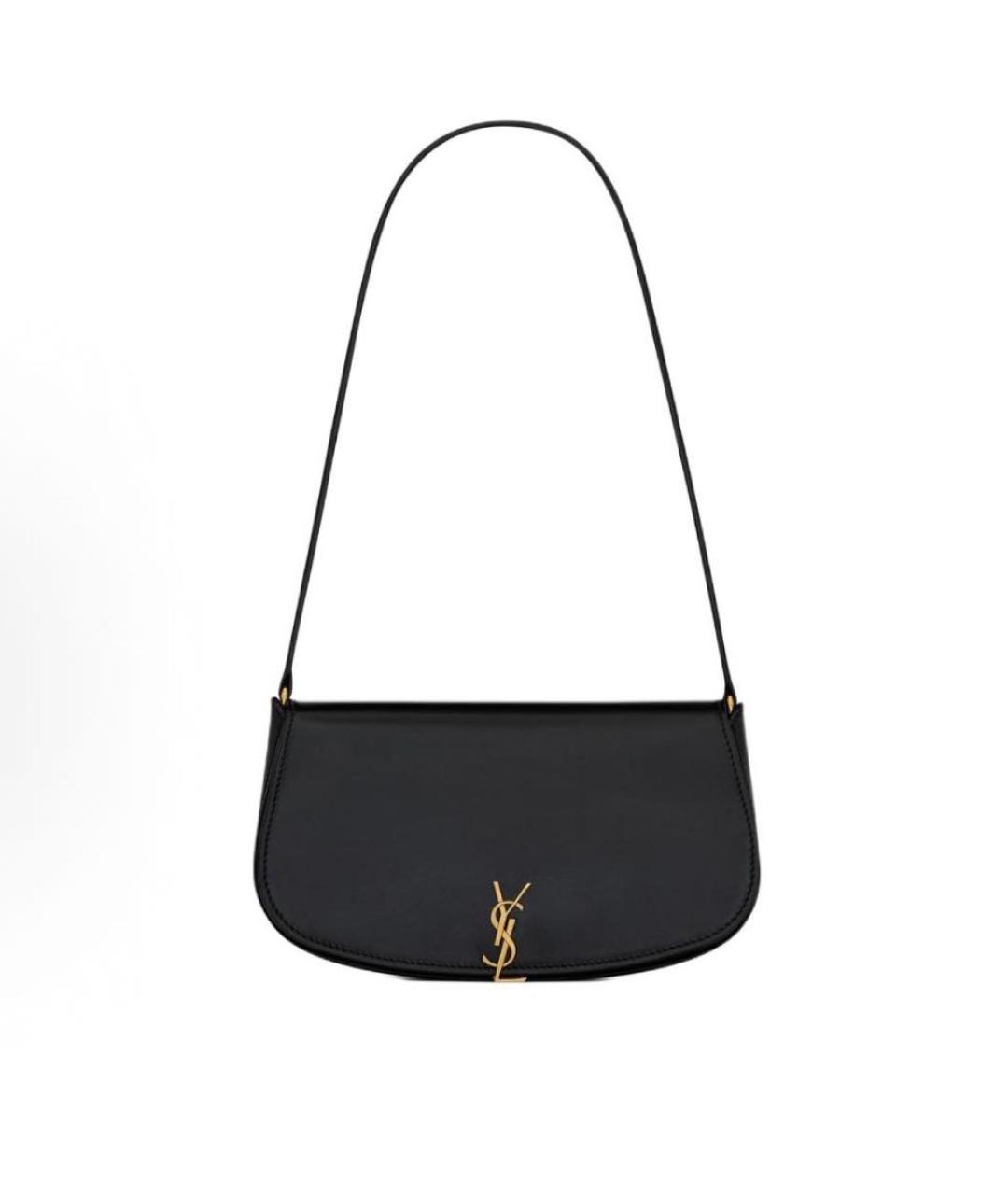 SAINT LAURENT Черная кожаная сумка с короткими ручками, фото 5