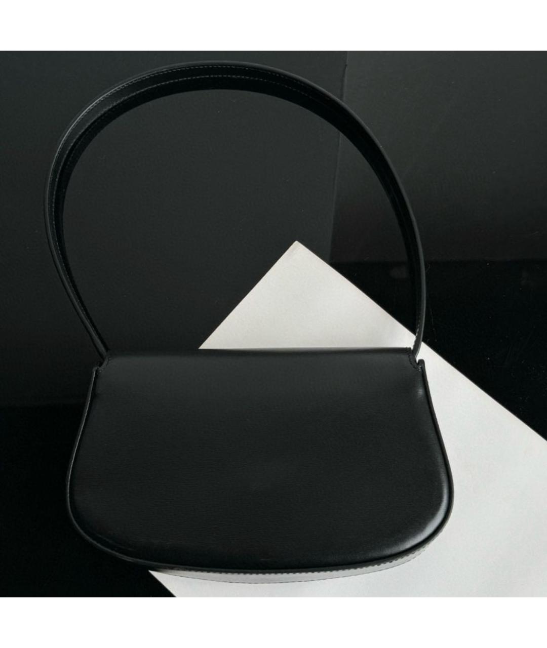 SAINT LAURENT Черная кожаная сумка с короткими ручками, фото 4