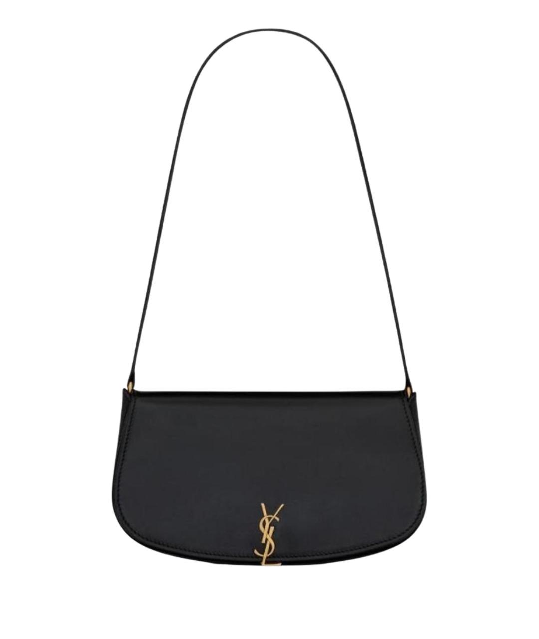 SAINT LAURENT Черная кожаная сумка с короткими ручками, фото 1