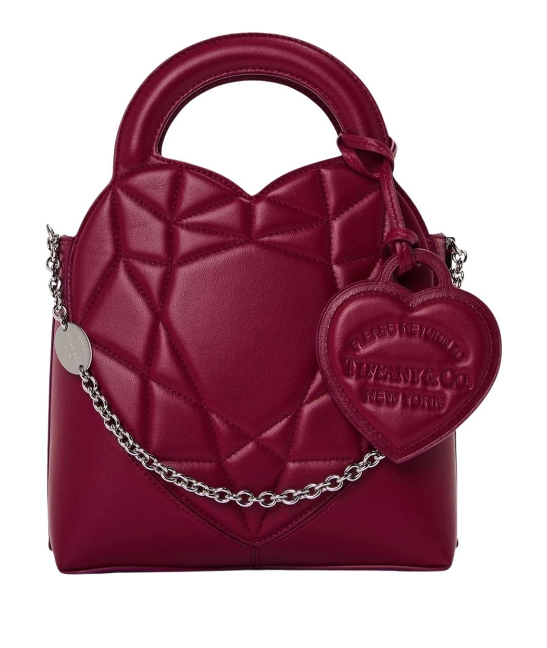 TIFFANY&CO Бордовая кожаная сумка через плечо, фото 1