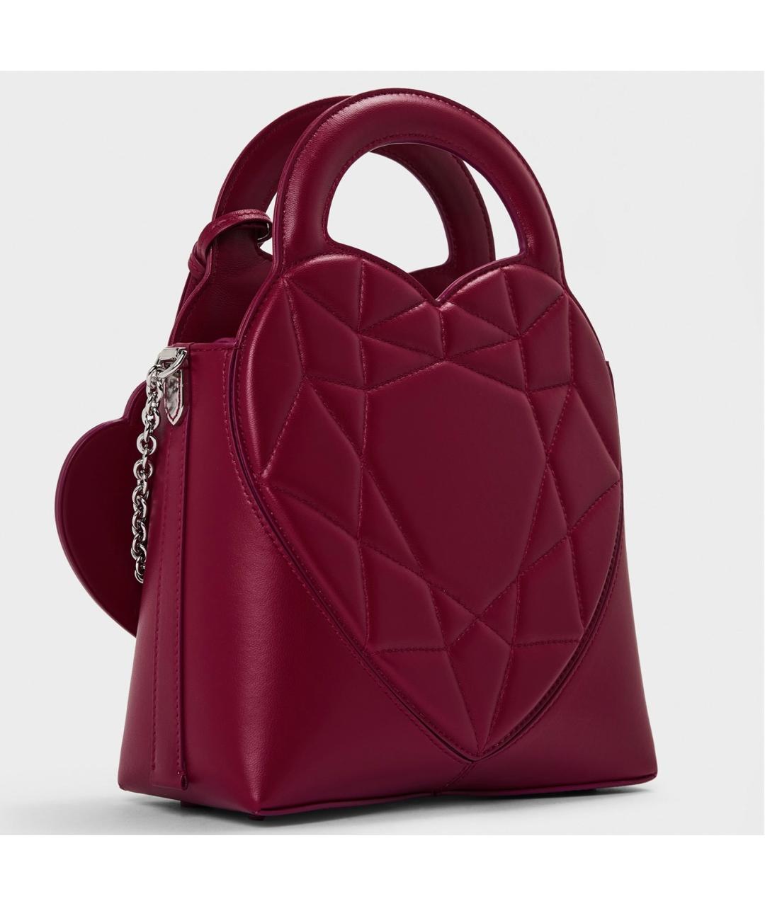 TIFFANY&CO Бордовая кожаная сумка через плечо, фото 2