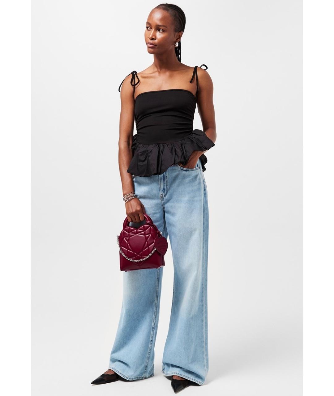 TIFFANY&CO Бордовая кожаная сумка через плечо, фото 4