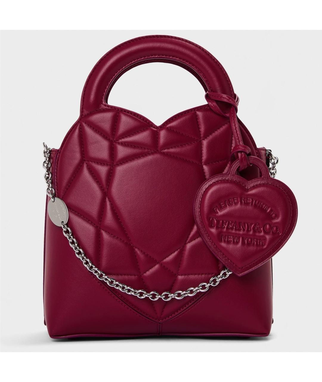 TIFFANY&CO Бордовая кожаная сумка через плечо, фото 6