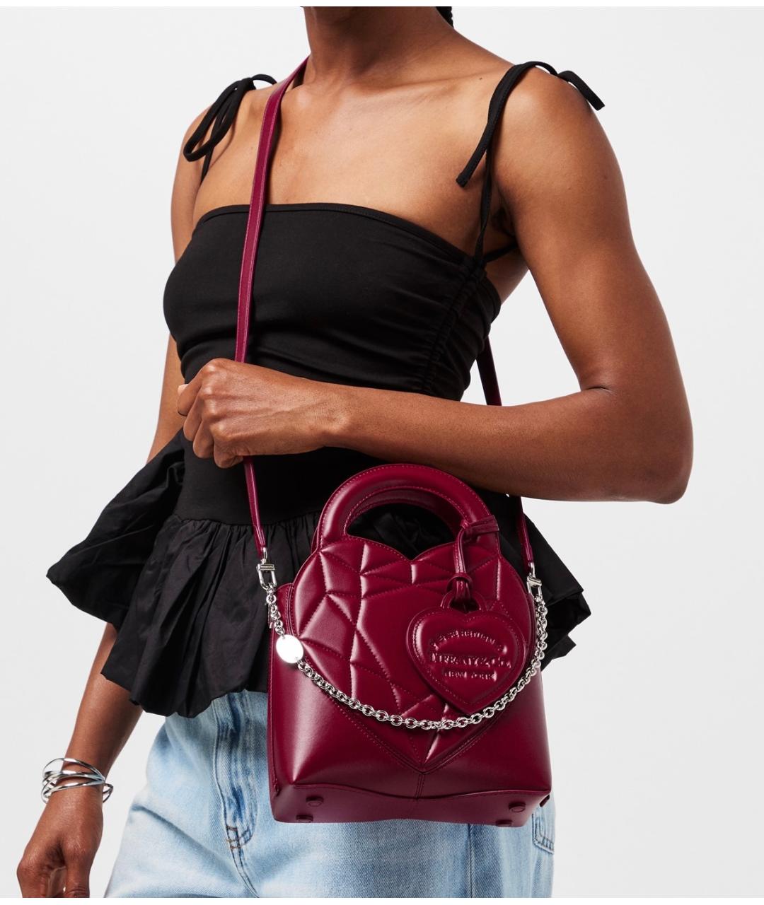 TIFFANY&CO Бордовая кожаная сумка через плечо, фото 3