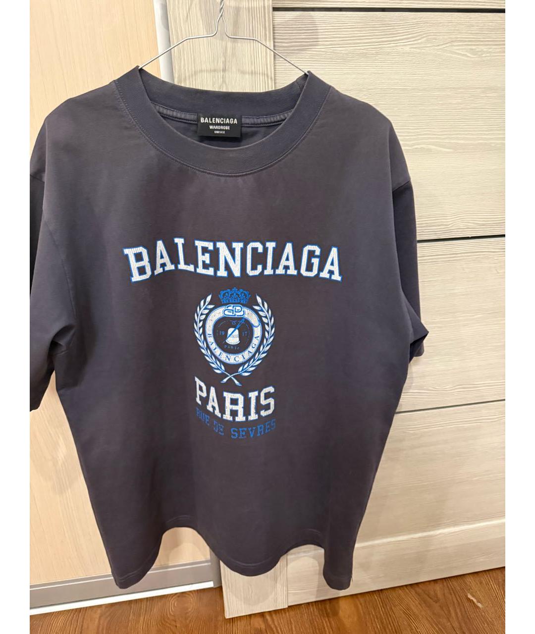 BALENCIAGA Темно-синяя футболка, фото 6