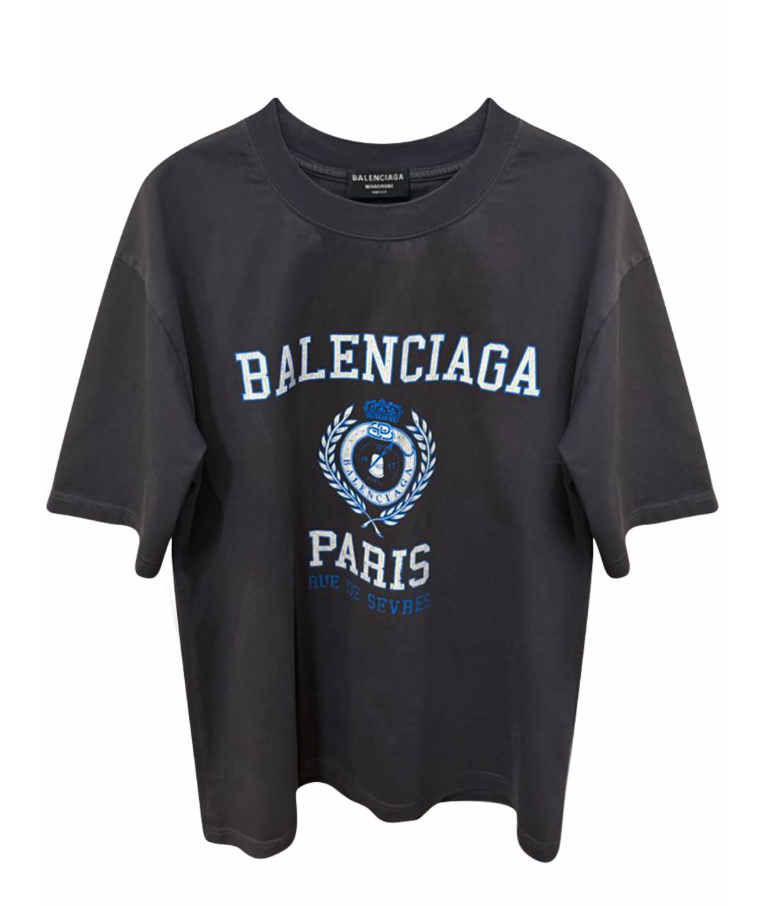 BALENCIAGA Темно-синяя футболка, фото 1