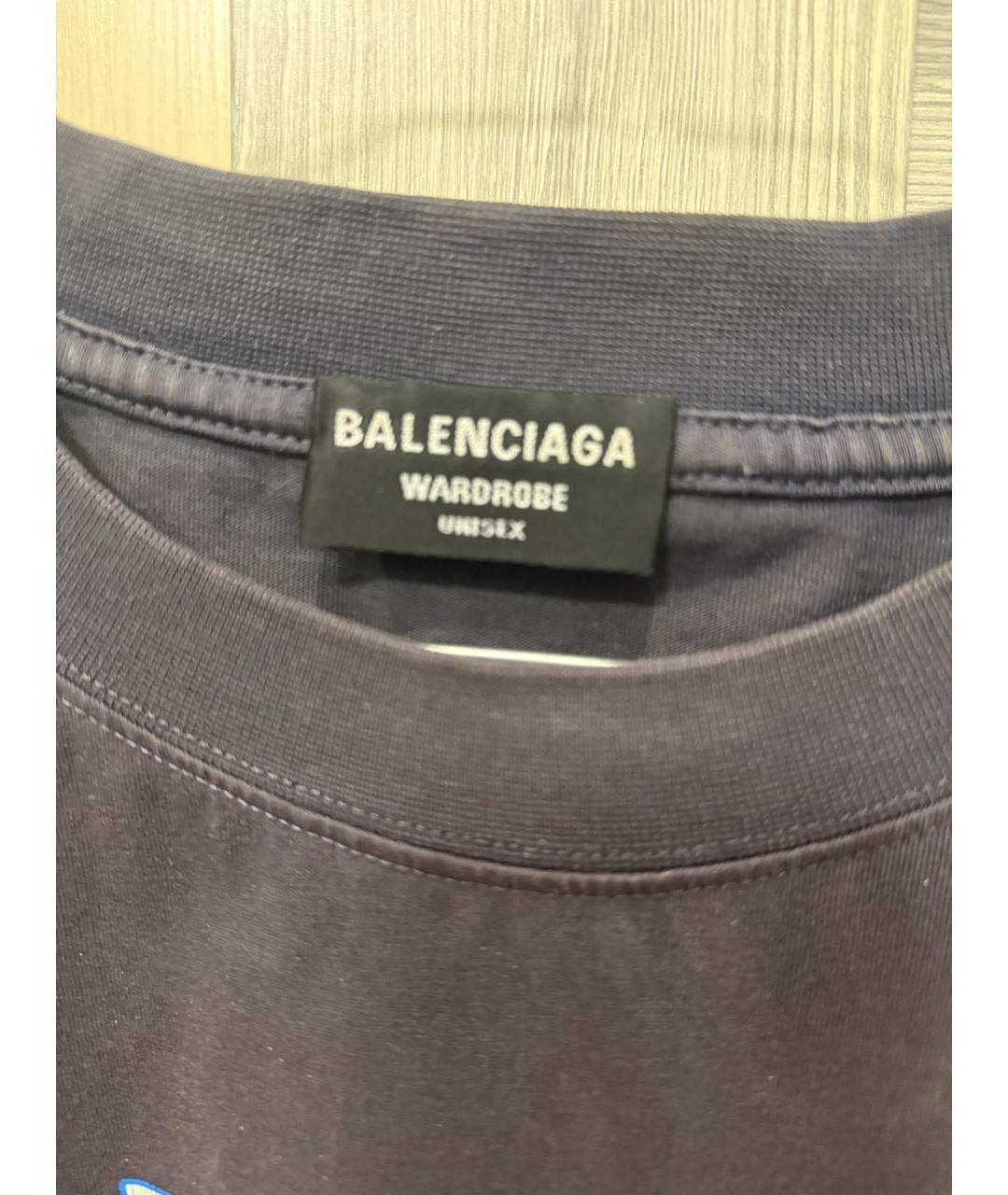 BALENCIAGA Темно-синяя футболка, фото 3
