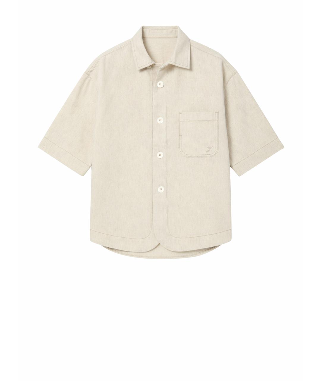 JACQUEMUS Бежевая хлопковая кэжуал рубашка, фото 1