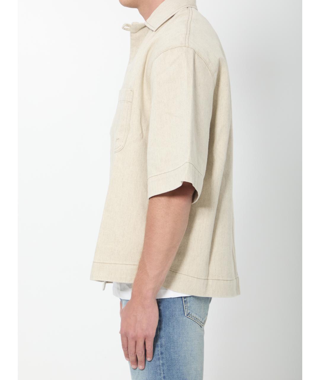 JACQUEMUS Бежевая хлопковая кэжуал рубашка, фото 3