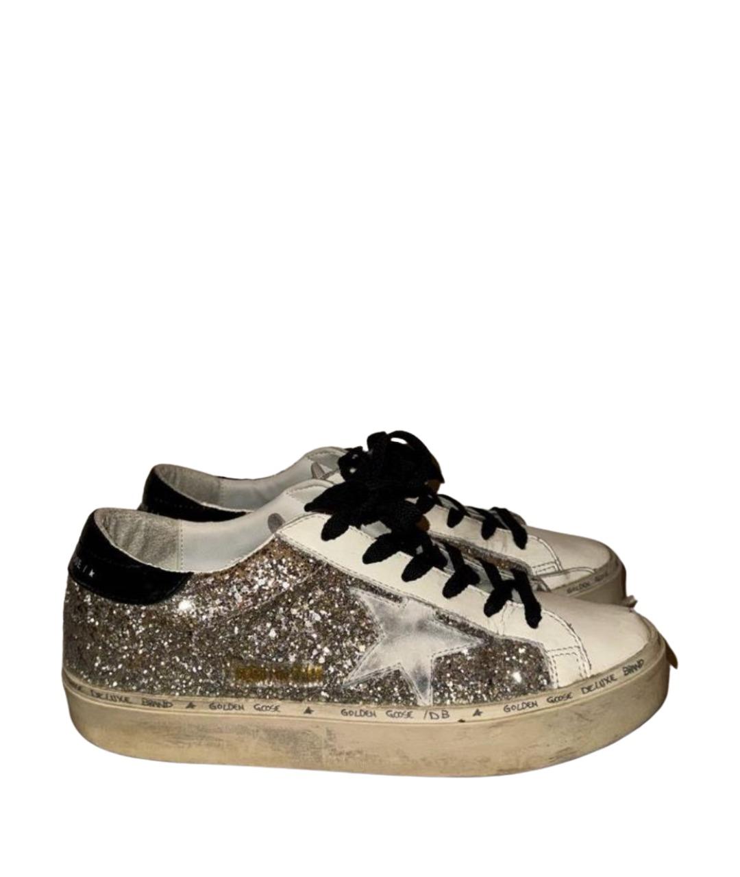 GOLDEN GOOSE DELUXE BRAND Серебряные кожаные кеды, фото 1