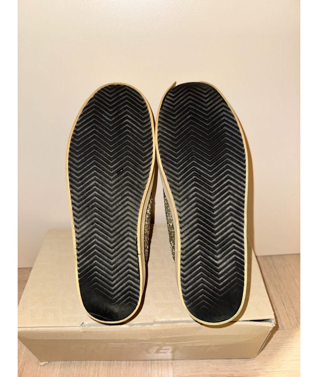 GOLDEN GOOSE DELUXE BRAND Серебряные кожаные кеды, фото 5