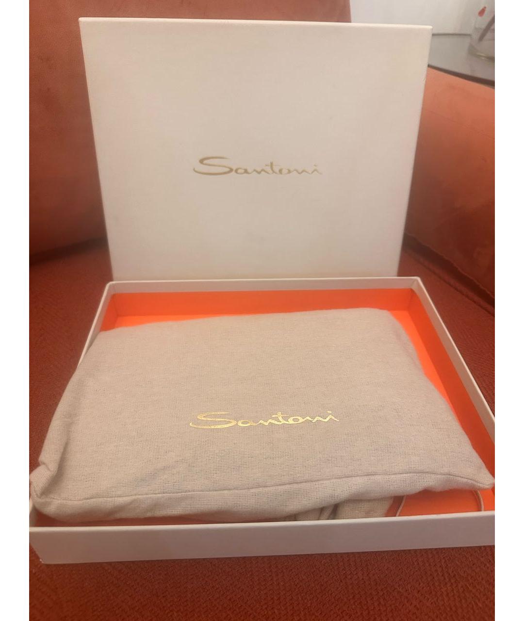 SANTONI Антрацитовый кожаный кошелек, фото 5