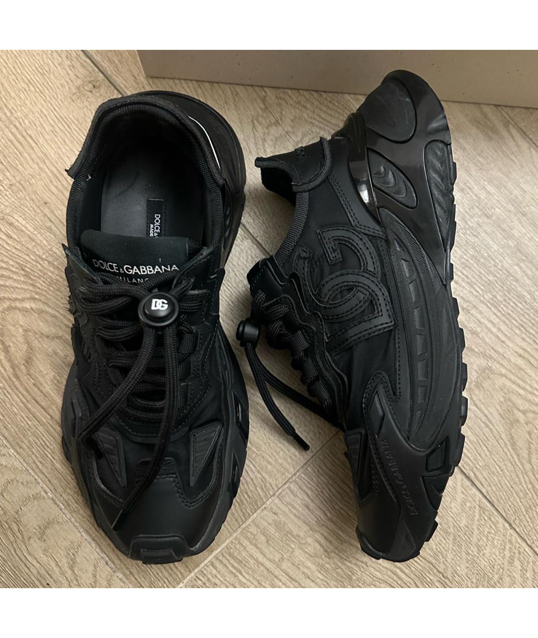 DOLCE&GABBANA Черные текстильные кроссовки, фото 3