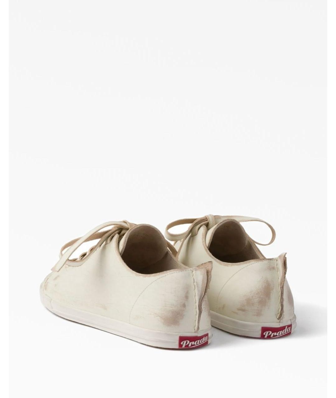 PRADA Белые кожаные кеды, фото 8