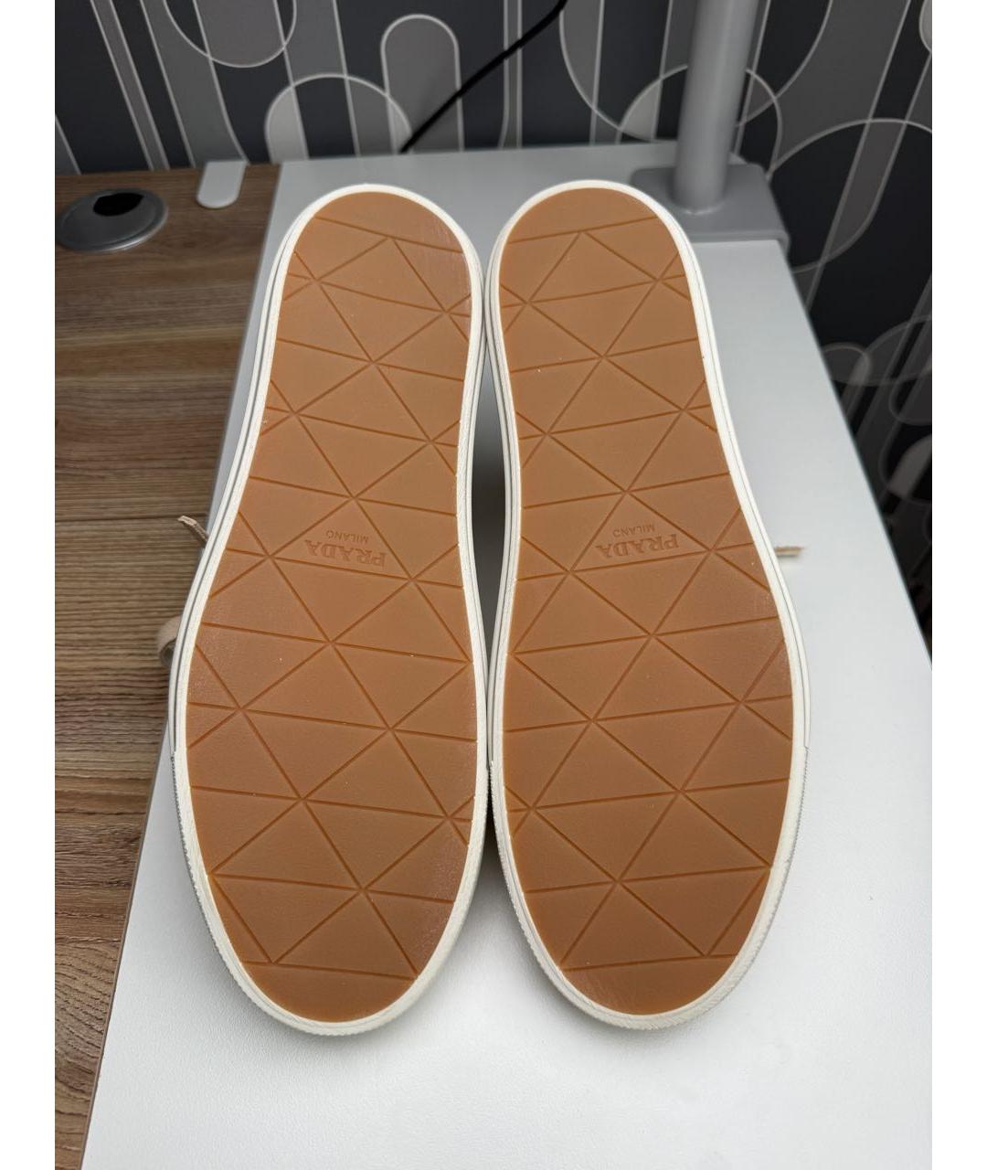 PRADA Белые кожаные кеды, фото 5